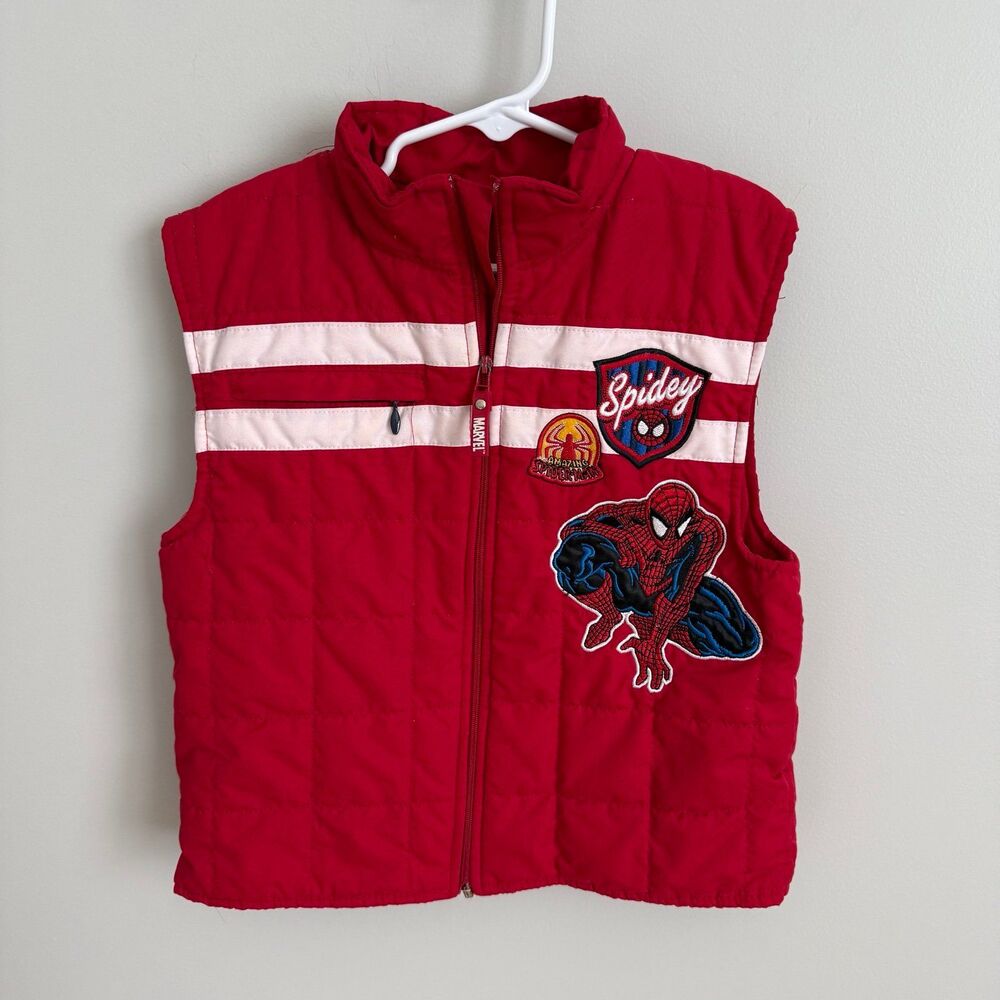 Vintage Spider-Man Marvel 6y Red Quilted Vest GUC
